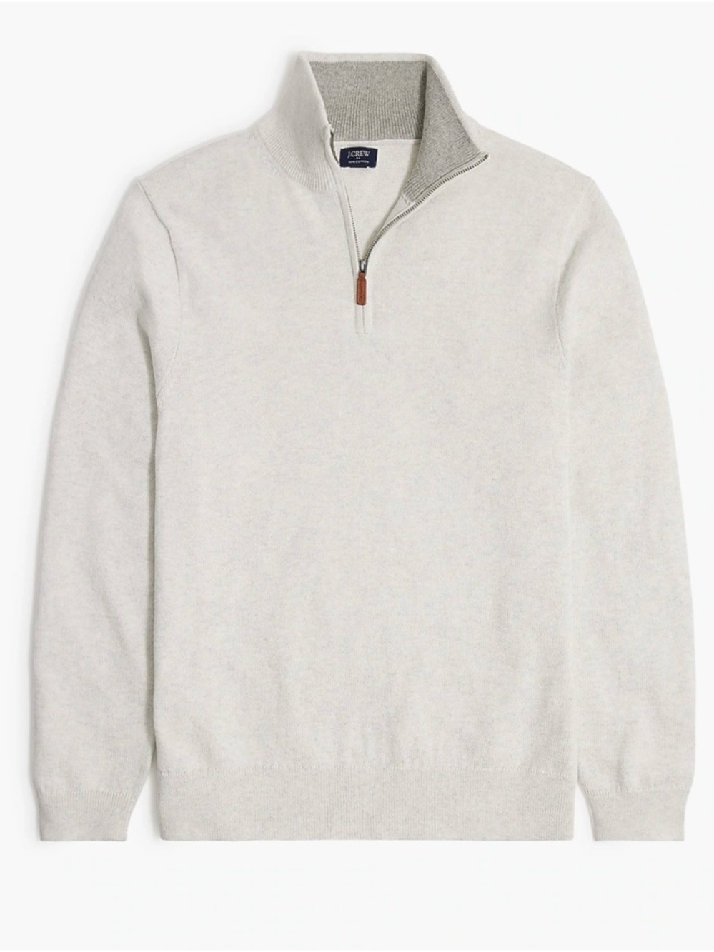 J. Crew Men’s Half-Zip Sweater in Light Heather Cream